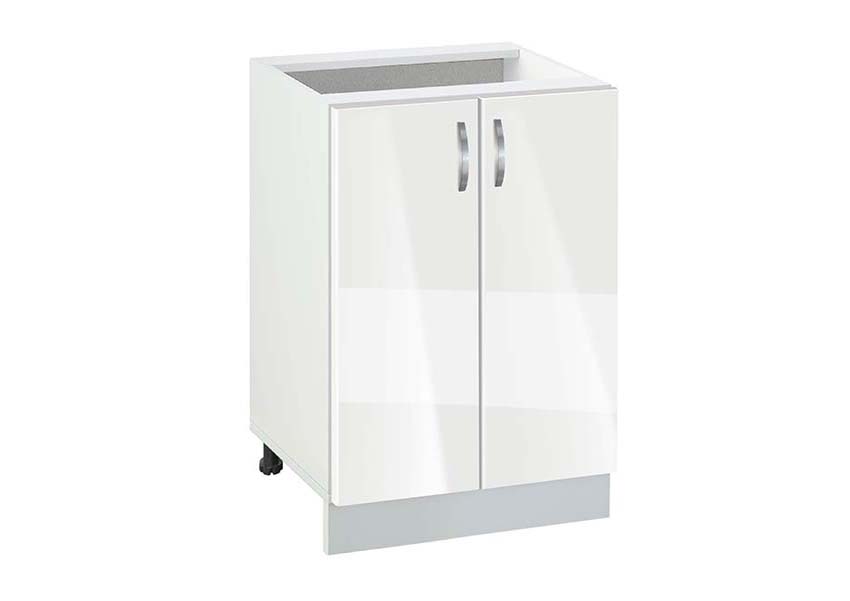 Ντουλάπι Κουζίνας επιδαπέδιο 50εκ., No 502, 50/82/58, Genomax - Λευκό γυαλιστερό, Λευκό